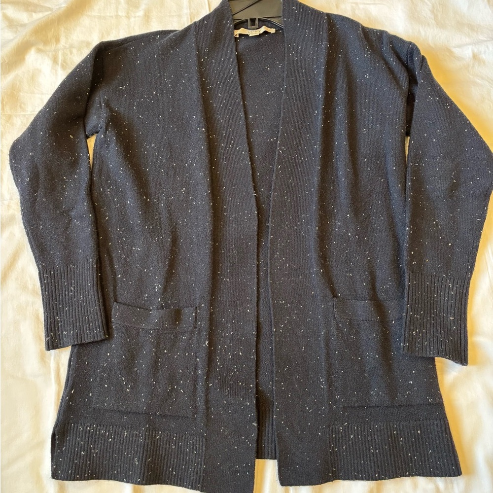 LOFT Navy Blue Speckled Cardigan